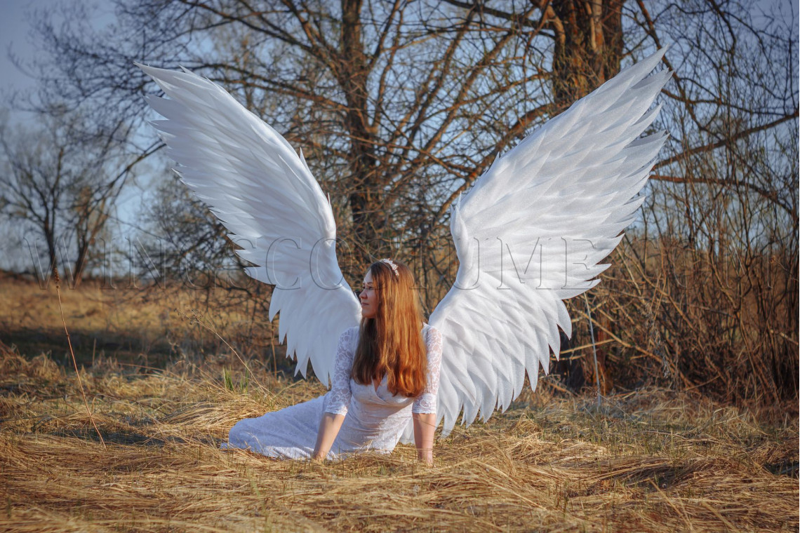 Buy realistic large angel wings costume 